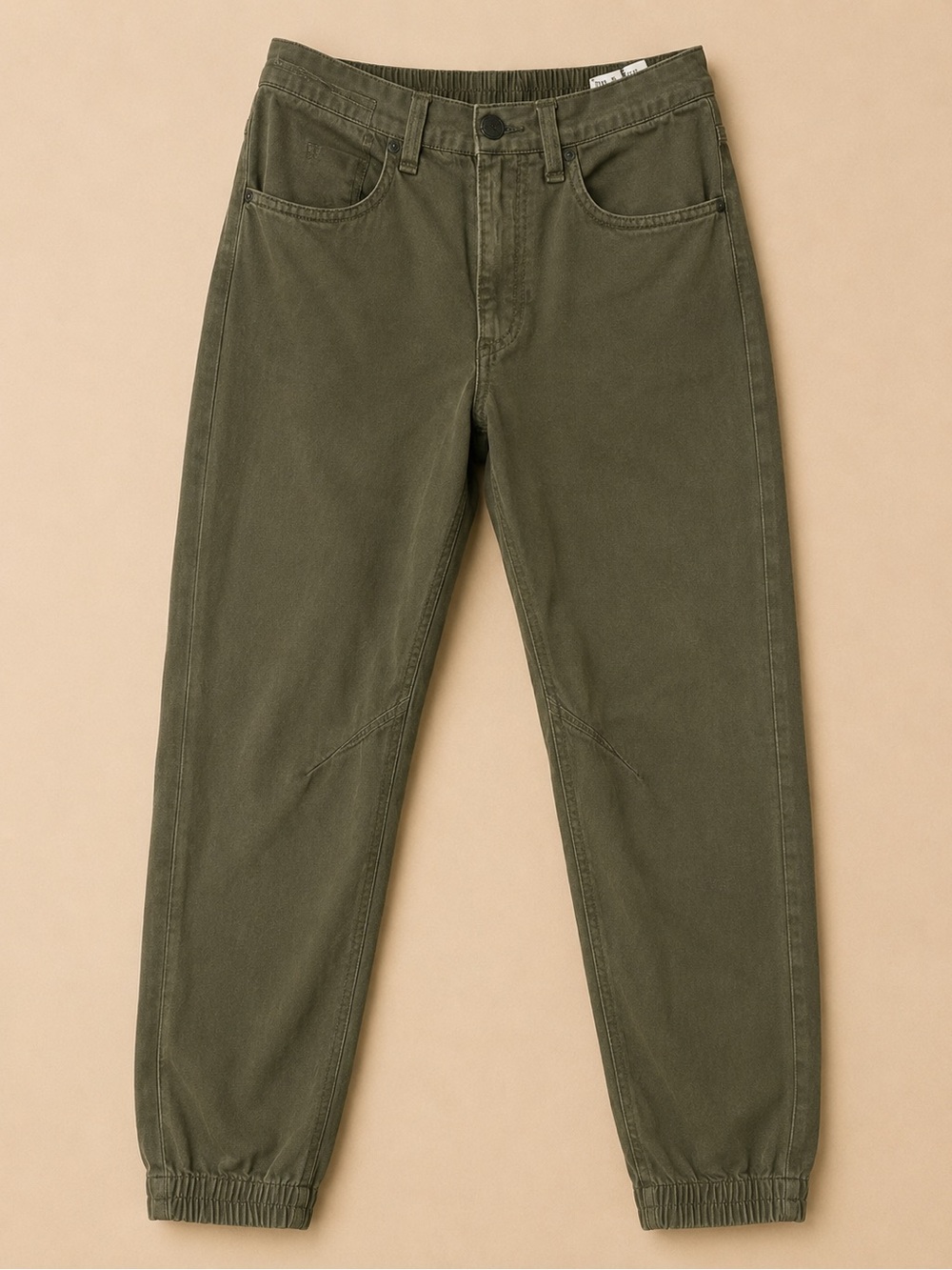rag & bone Olive Green Casual Pants with Elastic Waist
